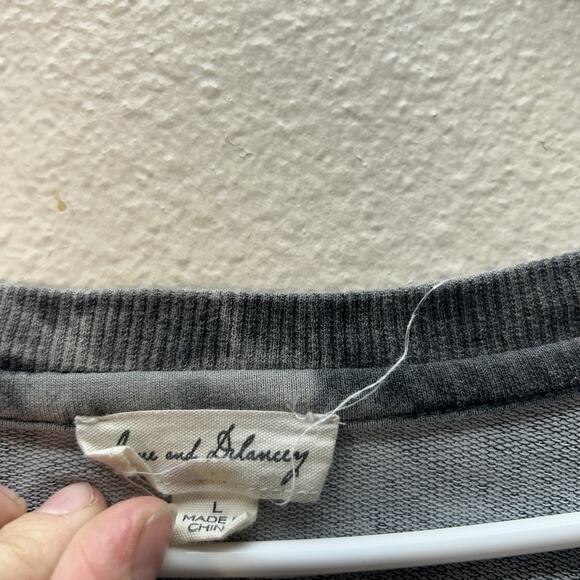 Jane & Delancey Tie-Dye Sweatshirt Black Pullover Long Sleeve Sz L Crewneck - Picture 5 of 7